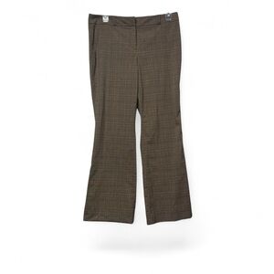 New York & Company Brown Plaid Flare Pants